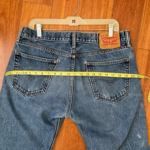 505 Levi's Blue Denim Jeans 34x34 straight fit - Picture 7 of 10